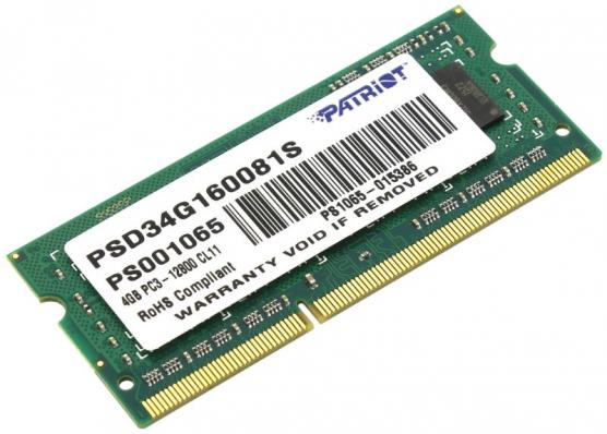 Оперативная память SODIMM Patriot DDR3 4 ГБ