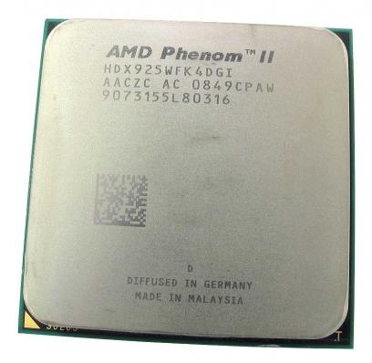 *AM3  Процессор AMD АМ3/АМ3+  Phenom II X4 925, SocketAM3, HDX925WFK4DGI 4 ядра по 2.8Ghz