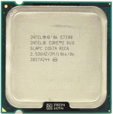 .775 Процессор Intel Core 2 Duo E7200 LGA775, 2 ядра по 2533 МГц