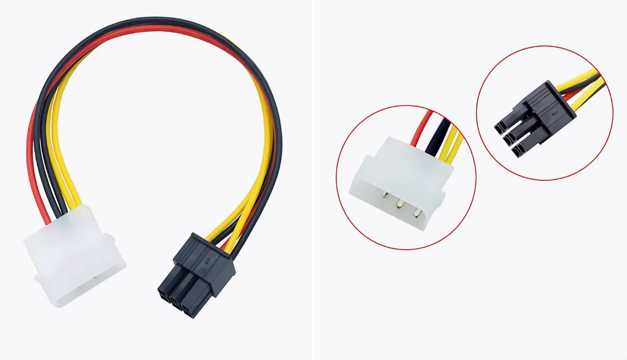 Переходник для доп. питания видеокарты 1xMolex - PCI-E 6pin